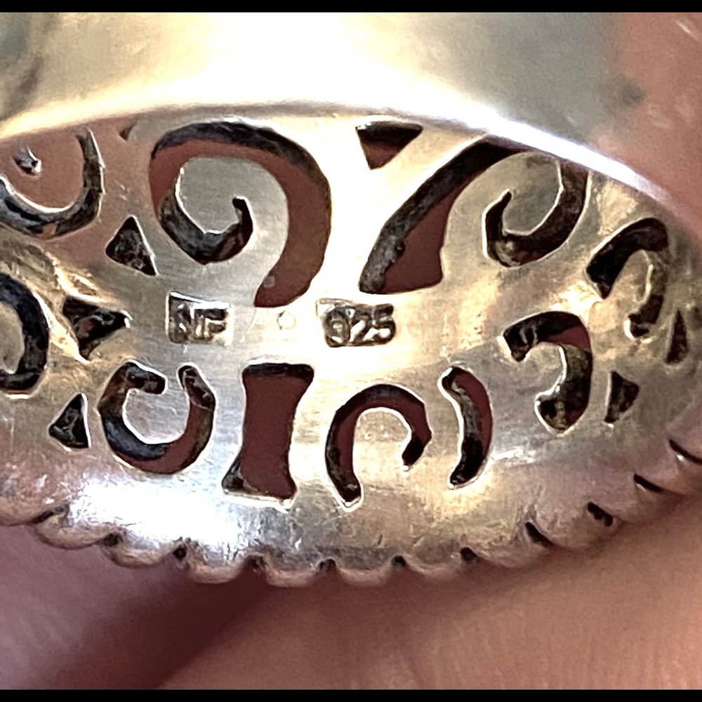 Sterling Silver Scroll Design Ring 925 - image 3